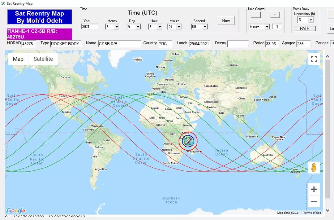 European Space Agency predicts 'risk zone' Chinese rocket may crash into